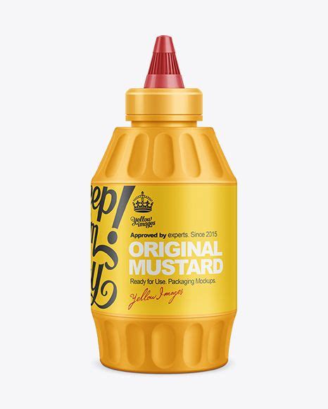 Download 16oz Mustard Bottle w/ Spout Cap Mockup